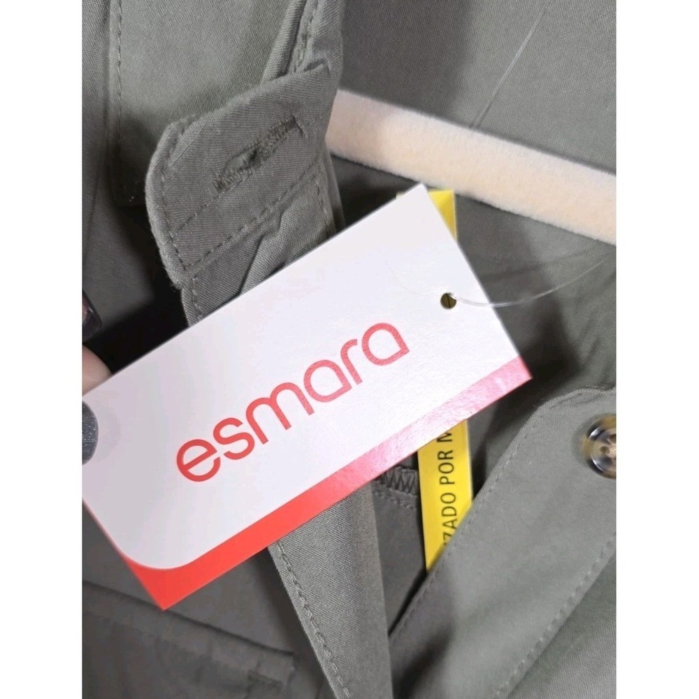 Esmara Shirt Dress Olive Green Button Front Tie Waist Long Sleeve NWT US 10 - Picture 7 of 11